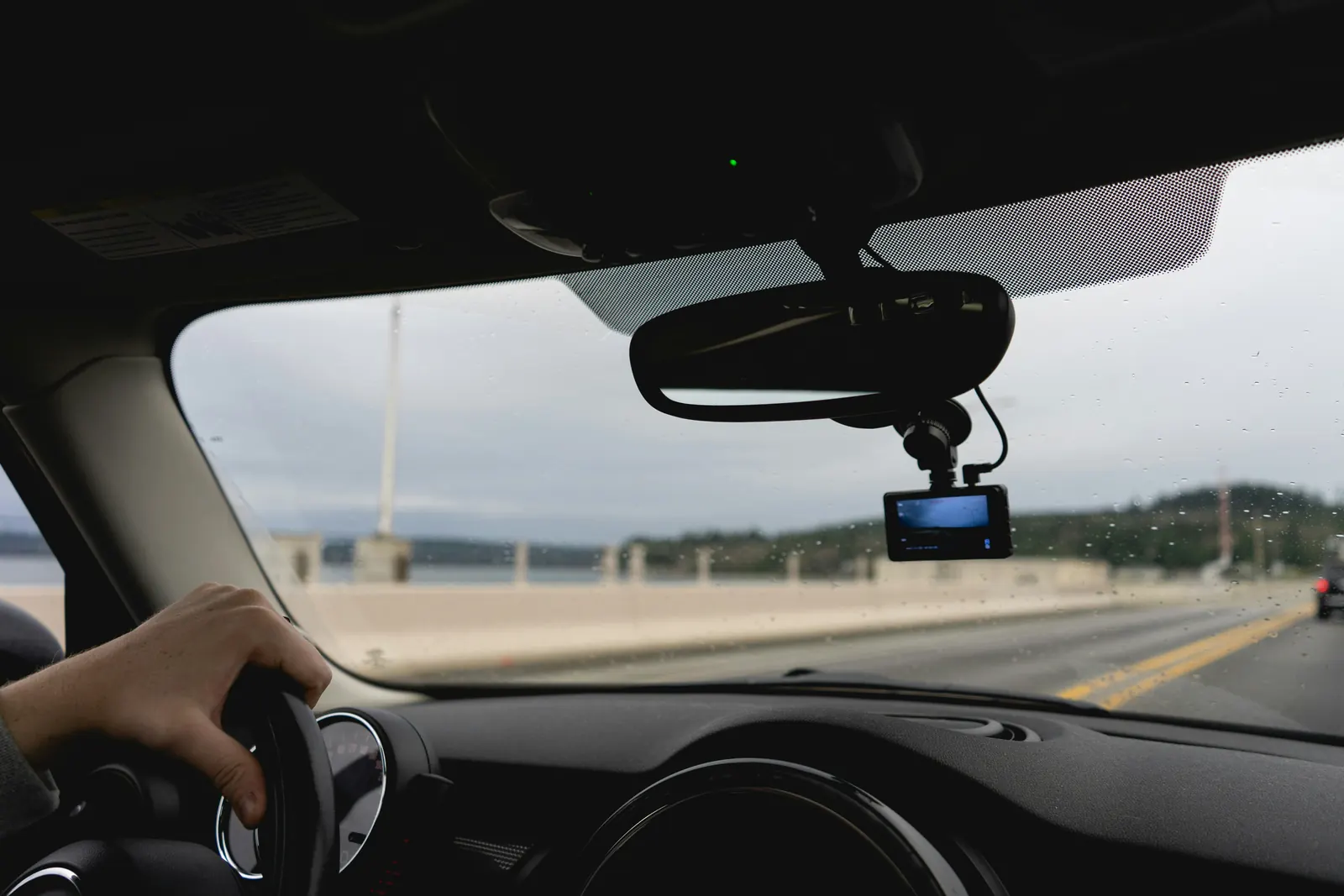 Dashboard view of traffic after a collision